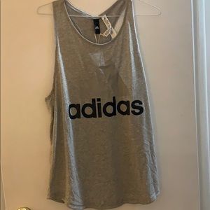 Grey adidas razor back tank top